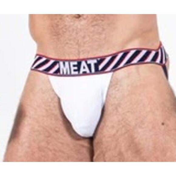 Mens Jockstrap "Prime Beef" by Meat Training White Mesh LG/XL - Picture 1 of 2
